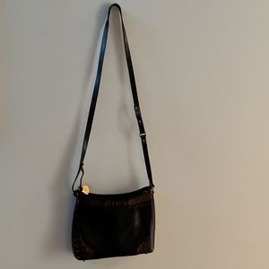 Crossbody black and brown snakeskin purse